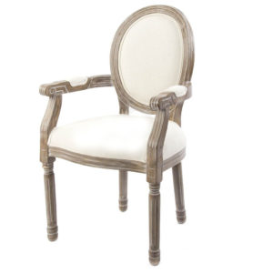 Silla madera y lino