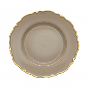 Bajoplato Beige con Ribete Dorado