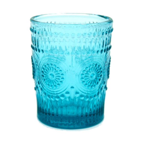 conjunto de Vaso y Copa Azul