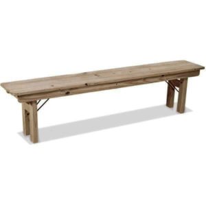 Banco de madera alargado oscuro
