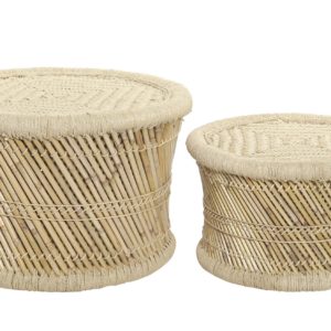 Conjunto mesa café ratán