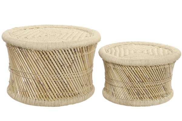 Conjunto mesa café ratán