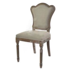 Silla madera y lino beige