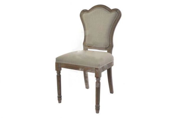 Silla madera y lino beige