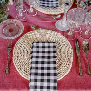 Servilleta vichy negro y blanco