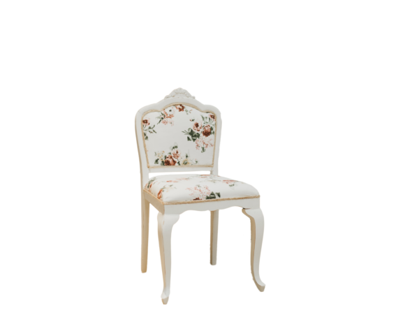 Silla blanca estampado floral