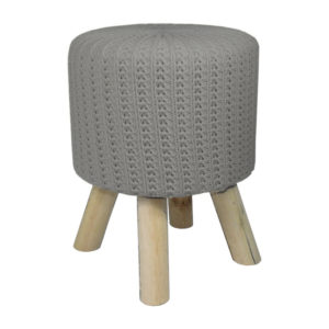 Taburete de lana gris
