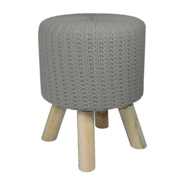 Taburete de lana gris