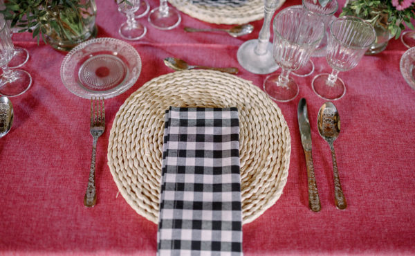 Servilleta vichy negro y blanco - Imagen 2