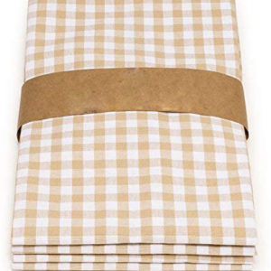 Mantel vichy beige y blanco
