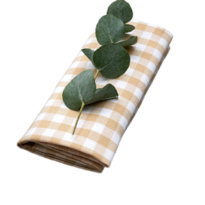 Servilleta vichy beige y blanco