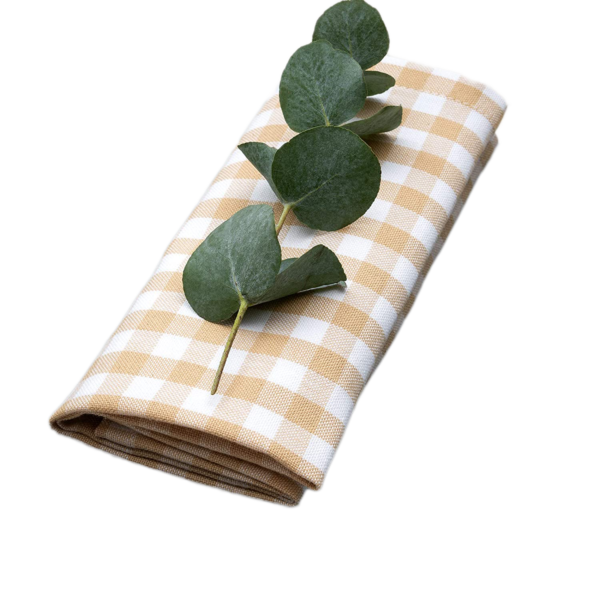 Servilleta vichy beige y blanco