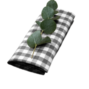 Servilleta vichy negro y blanco