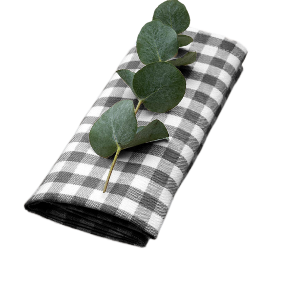 Servilleta vichy negro y blanco