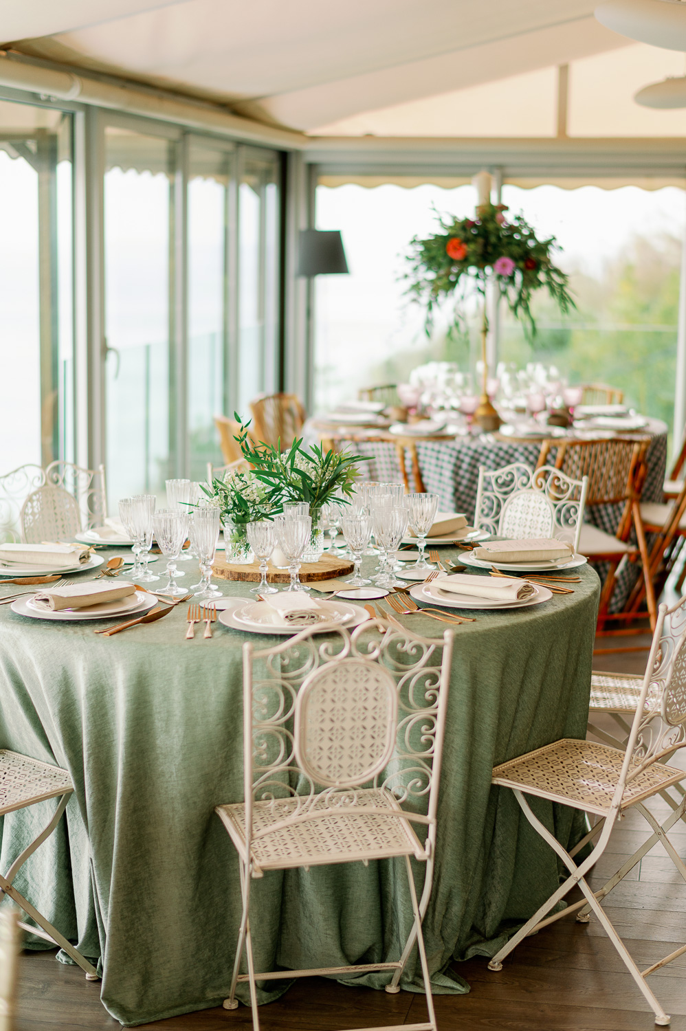 Mesas para banquetes de boda en el Mirador de Ulía