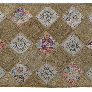 Alfombra yute rectangular estampado