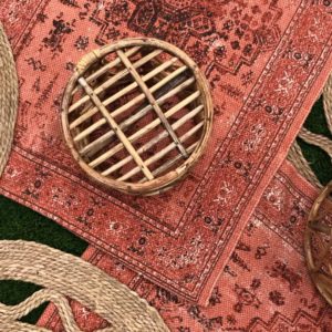 Alfombra pasillera estampada teja