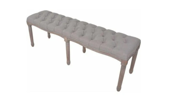 Banco doble de madera gris claro - Imagen 2
