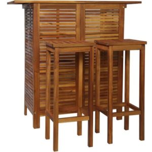 Conjunto barra de bar y taburetes
