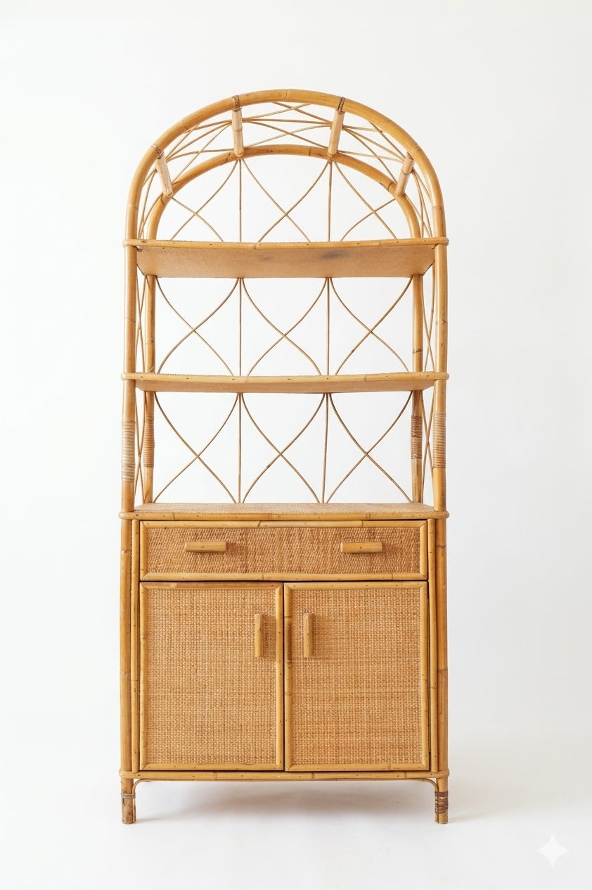 Mueble alto individual de mimbre