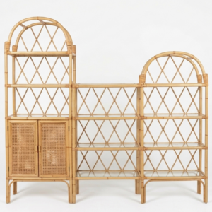 Mueble alto triple de mimbre