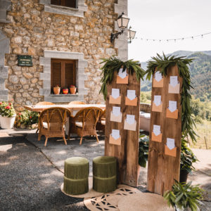 Seating plan de tablas de madera