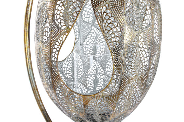 Farolillo colgante de cristal y latón dorado - Imagen 2