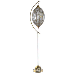 Farolillo colgante de cristal y latón dorado