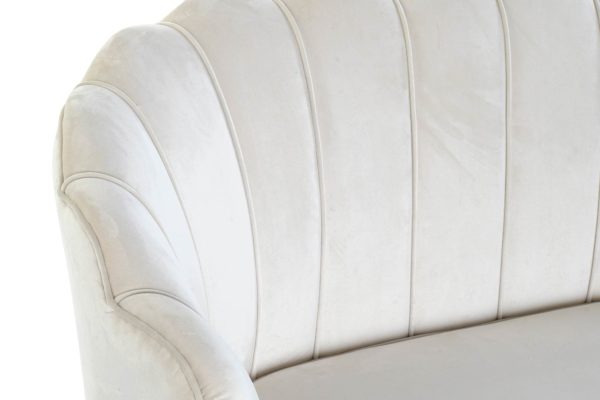 Sofá de terciopelo blanco - Imagen 2