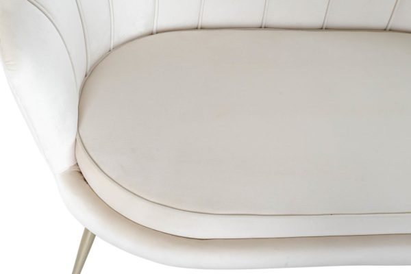 Sofá de terciopelo blanco - Imagen 4