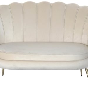Sofá de terciopelo blanco