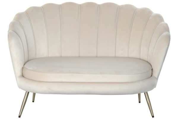 Sofá de terciopelo blanco