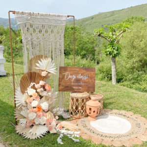 Rincón de bienvenida boho