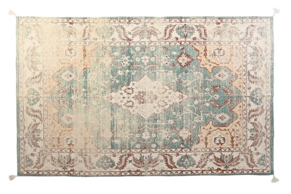 Alfombra estampada de flecos vintage