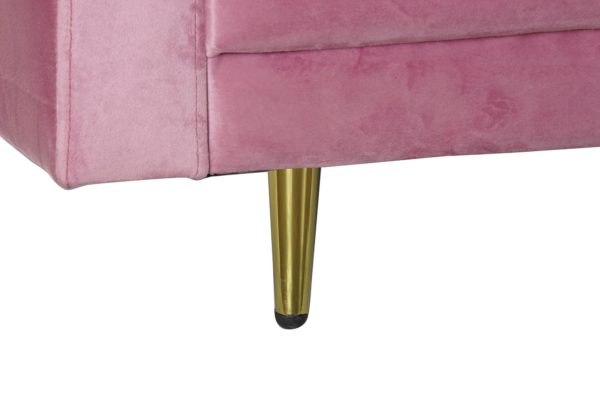 Sofá tres plazas rosa terciopelo - Imagen 2