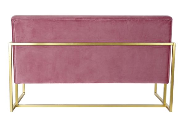 Sofá doble rosa capitone - Imagen 4