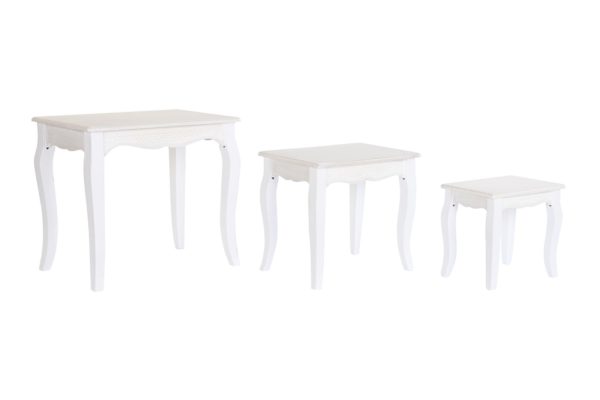Set tres mesas blancas de madera - Imagen 2