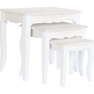 Set tres mesas blancas de madera