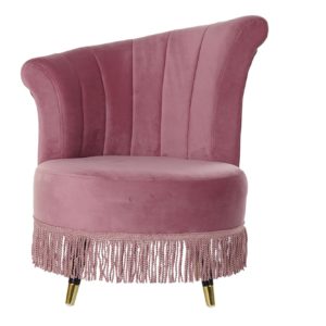 Butaca de flecos rosa