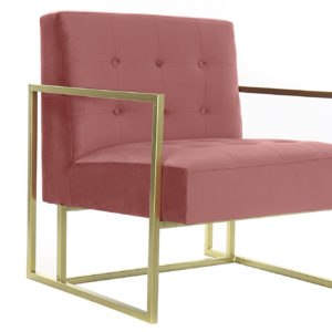 Sillón individual rosa capitone