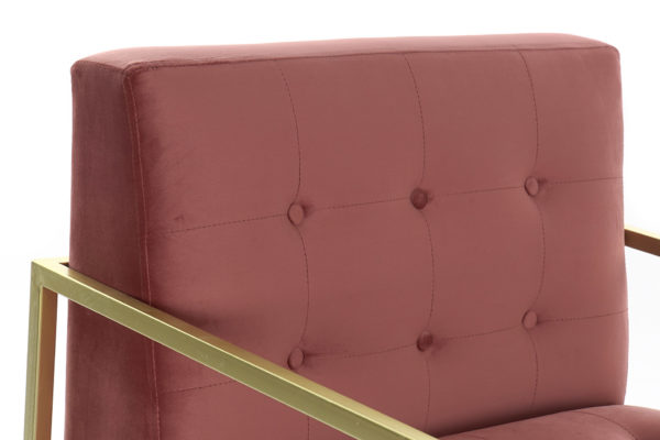 Sillón individual rosa capitone - Imagen 3