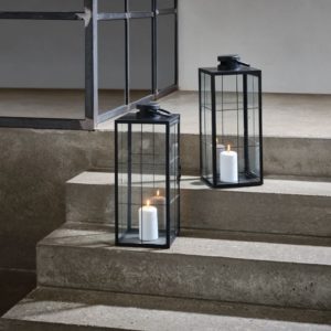 Farolillo de cristal negro
