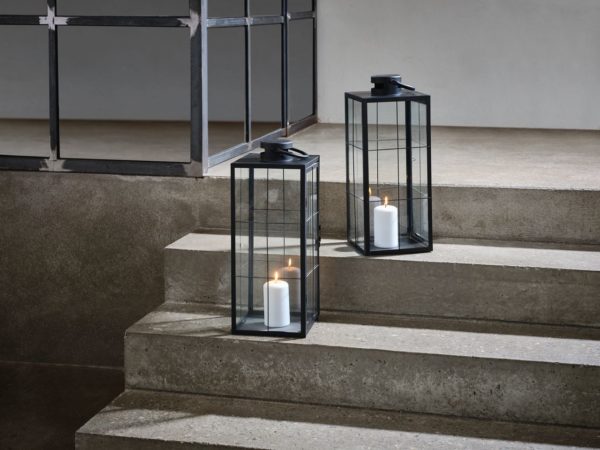 Farolillo de cristal negro