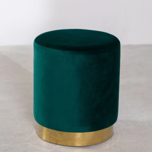 Taburete verde y dorado
