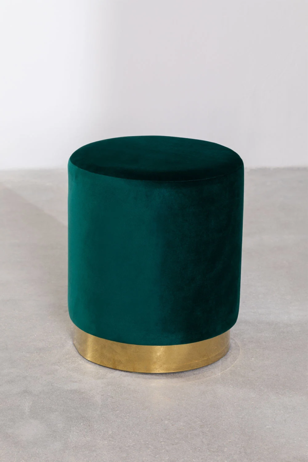 Taburete verde y dorado