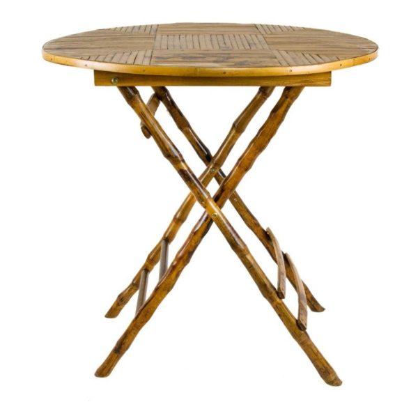 Conjunto mesa baja y sillas bambú de coctel