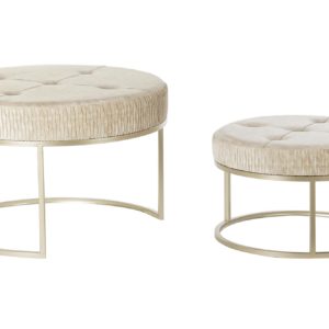 Set de taburetes beige y dorado