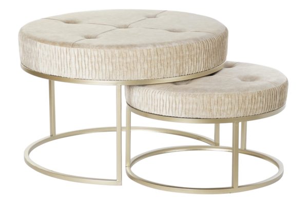Set de taburetes beige y dorado - Imagen 3