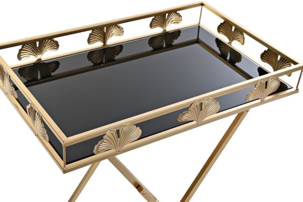 Mesa auxiliar hojas doradas - Imagen 2