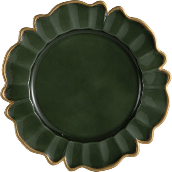 Bajoplato verde ribete dorado